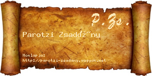 Parotzi Zsadány névjegykártya